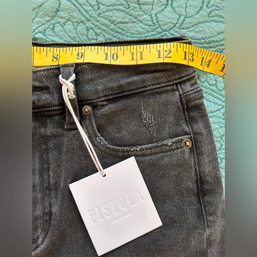 Pistola Mid Rise Gray/Black Jeans A-line Slim - Picture 8 of 12